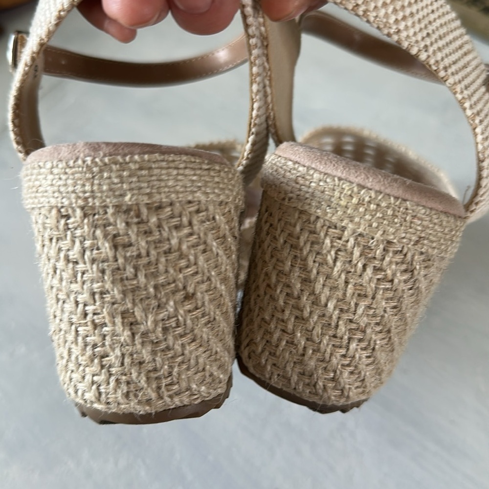 Anne Klein Women’s Zida Woven Espadrille Wedge Sandal 8.5 Summer 2” Shoe Neutral - Picture 12 of 16